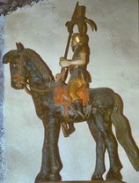 Nvache - Roubion - Chapelle Saint-Hippolyte - Saint Hippolyte  cheval - Statue en bois polychrom de 1612
