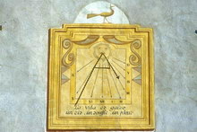 Val-des-Prés - La Vachette - Cadran solaire de 1852, attribué à Zarbula, sur la maison Barthélemy
