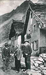 La Bérarde vers 1920 - Les guides-paysans Pierre, Jules et Hippolyte Rodier
