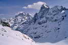 Barre des Écrins (4102 m) - Face sud-ouest et Glacier du Vallon de la Pilatte - À droite, l'Ailefroide (3954 m)