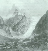 La Vallouise - Pré de Madame Carle - Voyages Pittoresques - Le Dauphiné (gravure vers 1860)