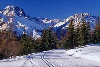 Ski de fond en Vallouise - Piste des Têtes dans le secteur de la Pousterle