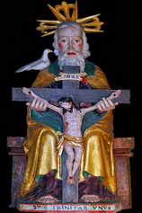 Bessans - Chapelle Saint-Antoine - Statue en bois polychrome représentant la Sainte Trinité