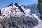 Tr la Tte - Aiguille de la Brangre (3425 m) et Dmes de Miage (3673 m) - Col Infranchissable (3349 m) - Mont Blanc (4808 m) - Glacier de Tr la Tte