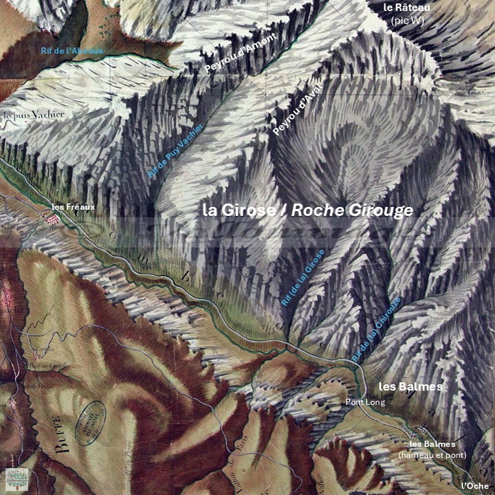 Extrait des Minutes de la carte de Bourcet de la Saigne