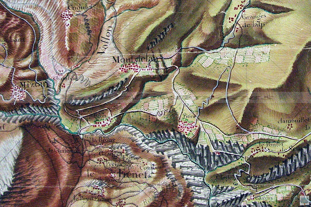 Extrait des Minutes de la carte de Bourcet de la Saigne, v. 1750