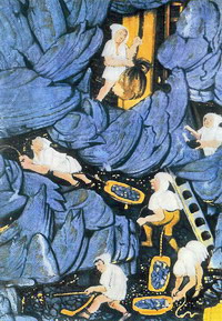 Dtail du graduel de Kutna-Hora (1490) - Mine d'argent du moyen ge