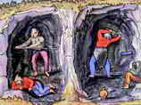 Reprsentation d'une mine au Tyrol, extraite du Schwazer Bergbuch (1556)