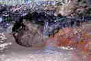 Mines d'argent du Fournel - Galerie de circulation mdivale, h = 1,20 m - Tranes de suies au plafond