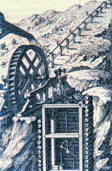 Mines d'argent du Fournel - Roue hydraulique