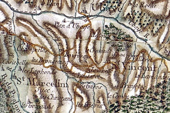 Ubaye-Serre-Ponçon - Saint-Vincent-les-Forts, Carte de Cassini