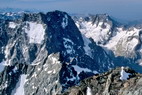 Barre des crins (4102 m) - Parcours de l'arte sommitale de la Barre - L'Ailefroide (3954 m), les Bans (3669 m), Glacier de la Pilatte