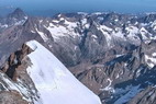 Barre des crins (4102 m) - Dme de Neige des crins (4015 m) - Aiguille du Plat de la Selle (3596 m),  Massif du Soreiller