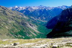 Valle de Freissinires - la Combe, au fond, le Plan - A l'arrire plan, le Grand Pic de Rochebrune