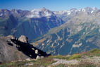 La Condamine - Pointe de l'Aiglière (3308 m) - La Blanche (2953 m) - Derrière, Le Sirac (3440 m) et Pic de Bonvoisin (3480 m)